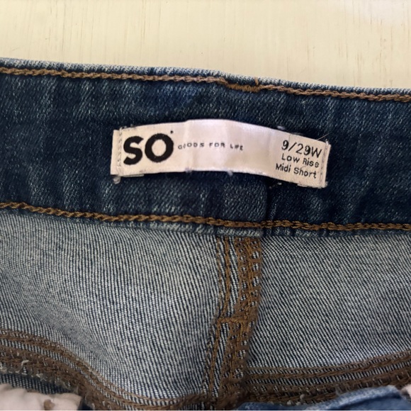 2/$20 SO Midi Low Rise Jean Shorts - Picture 3 of 3